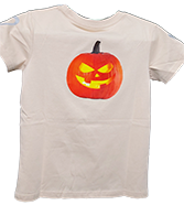 back of children T shirt with logo of Halloween